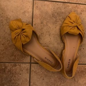 Mustard Yellow Bow flats